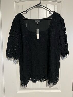The Limited Black Lace Scoop Neck Blouse